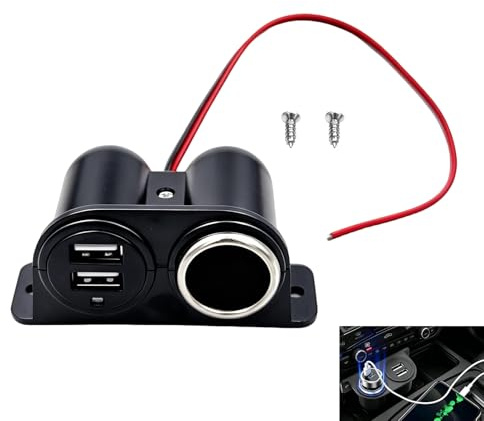 Adaptador Encendedor Coche, Enchufe Mechero Coche Doble USB 3.1A, Fuente de Alimentación DC 12/24V Automóvil Camión SUV Motocicleta, Carga Rápida y Segura Smartphones, Tabletas Otros Dispositivos USB