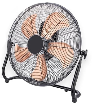 Ventilador de suelo resistente, inclinación ajustable para una refrigeración potente, ideal para ventilación de espacios pequeños y circulación eficiente del aire en el hogar, garaje y taller