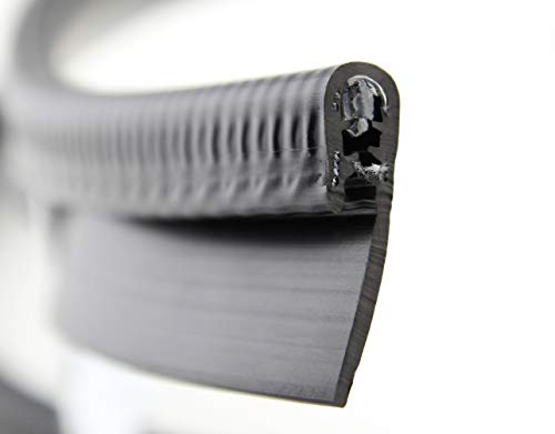 SMI-Kantenschutz KSKL3-5S/MD für 3-5mm PVC mit Drahteinlage Schwarz selbstklemmend ohne Kleber - Kantenschutzprofil, Kederprofil, Kantenprofil für Autotüren, Bleche (1 m)
