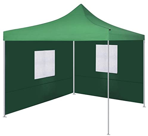 vidaXL Tente Pliable avec 2 Parois Vert Pavillon Terrasse Tonnelle de Jardin