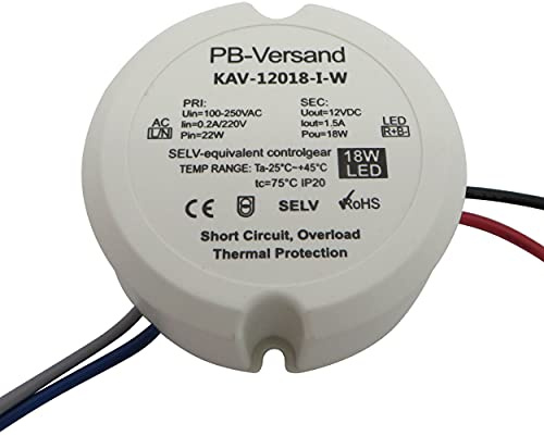 LED Trafo 18 Watt 12V DC rund kreis Leuchtmittel Transformator Netzteil Driver Vorschaltgerät Unterputzdose Verteilerdose