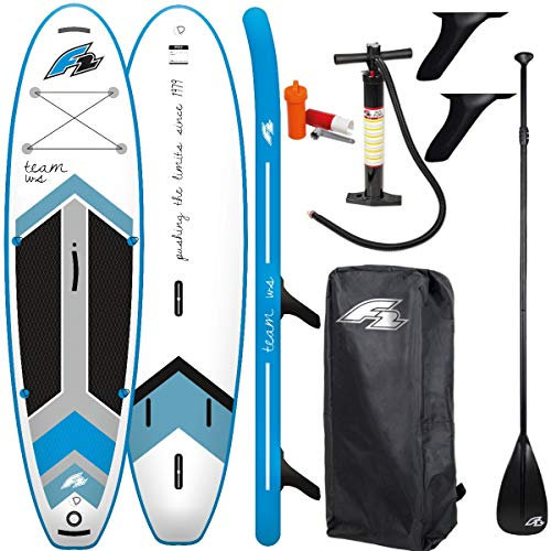 F2 Team 10'5 Windsurf SUP Board Stand Up Paddle Surf-Board ISUP mit 3-teiliges Alu Paddel 320x83cm