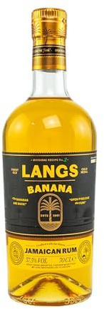 Langs Banana Flavoured Jamaican Rum 70cl | Award-Winning Pot & Column Distilled | 37.5% ABV | Natural Banana & Fruit Flavours | Smooth Rum for Cocktails and Mixed Drinks Home Bars