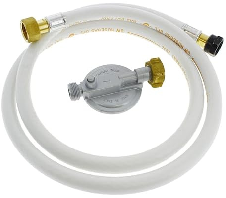 Tuyau gaz butane avec detendeur 1m50 validité 10 ans pour Barbecue,Cuisiniere, Plaque de cuisson ... 08164150B 90140 pour Cuisinière