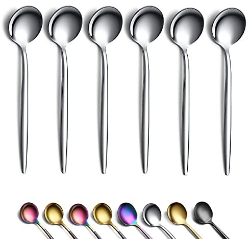 Coffee Spoons Set of 6, Kyraton Stainless Steel 13.5cm Demitasse Spoons, Tiny Espresso Spoons, Small Mini Coffee Spoons, Dishwasher Safe