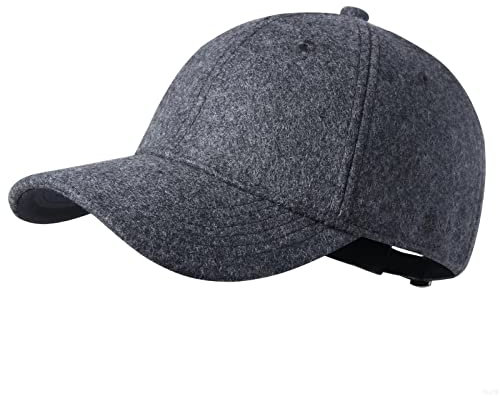 GADIEMKENSD Winter Baseball Caps Wool Dad Hat Warm Trucker Hats Work cap Workout Thick for Mens Womens Clothing Sport Novelty The Dem En Apparel Fabric Men Woolen Unstructured, Deep Gray L