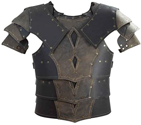 Bexdug Mittelalterlicher Brustschutz Wikinger Krieger - Mittelalterliche Deluxe-Rüstung | Krieger Brustpanzer Schulterweste Mittelalterliche Wikinger Brustplatte Cosplay Halloween