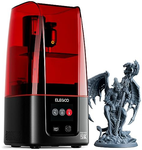 ELEGOO Mars 4 MSLA 3D Drucker, Resin 3D Printer mit Luftreiniger 7 Zoll 9K Monochrom LCD Mehreren Druckmodi, Druckgröße von 153,36 x 77,76 x 175 mm