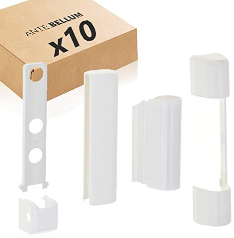 Ante bellum PVC Bandabdeckungen Set – Kunststoffkappen für PVC-Fenster und Balkontüren, Universal für Links- oder Rechtsmontage, Einheitliches Erscheinungsbild, Einfache Installation - Weiß (10 Stück)