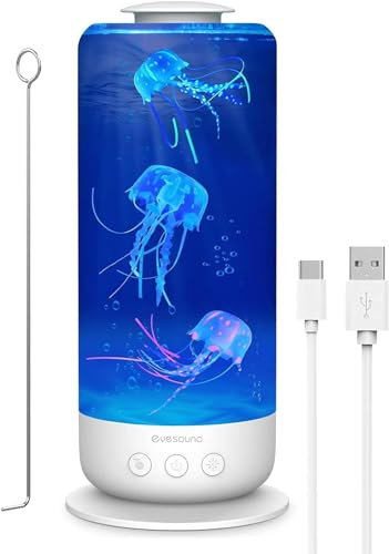 BestYiJo Lampada Meduse Acquario, Jellyfish Lava Lampada, 2,5 Litri Ricarica USB, 7 colori, 2 Modalità, Lampada Lava con Controllo Della Velocità, per La Casa Ufficio Regalo per Bambini (Bianco-1)