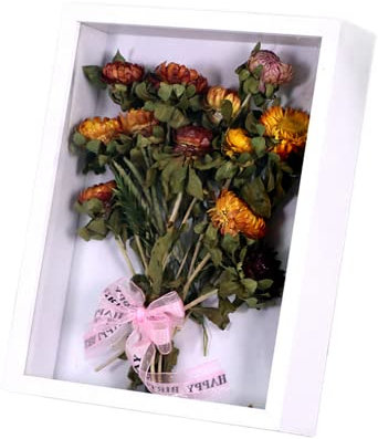 Expositor de caja de sombra, marco de fotos de madera de 1.2 pulgadas de profundidad para flores secas, tapas de botellas, medallas (blanco-5x7)