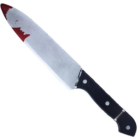 Lizzy Large Bloody Knife 31cm Halloween Prop Weapon Fake Knife with Blood Splatter for Trick or Treat Fancy Dress Costume