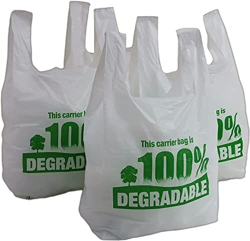 Générique 400 BIO Sac de Course a Bretelle TRANSPARENT (28X14X48) 30 Micros Sac Plastique Réutilisable, Sacs de Transport Blancs,Sac en Plastique Resistance