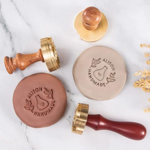 Timbro In Ceramica Personalizzato, Firma In Argilla, Timbro Per Logo Aziendale Per Ceramica, Regali Di Natale Per Vasai, Forma In Ottone Per Argilla