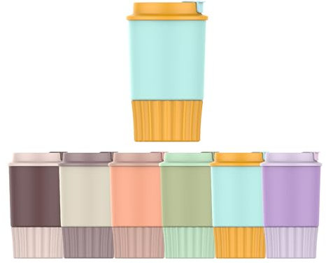 Mi Ko Mi Ka Taza Termo Café y Te para Llevar 360ml - Taza Térmica de Acero Inoxidable con Tapa… (Turquesa/Naranja)