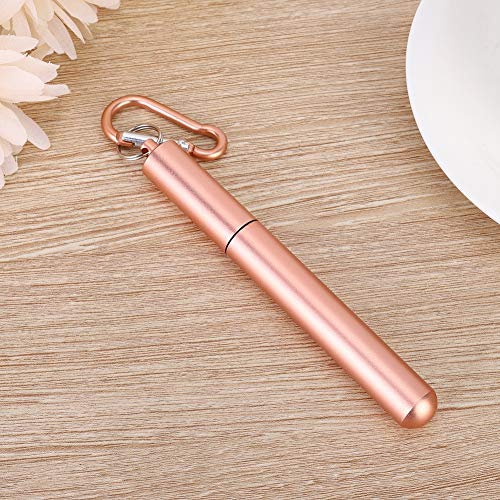 Cannucce Riutilizzabili Cannuccia Pieghevole Portatile Pieghevole in Metallo Cannuccia Telescopica da Viaggio per Bere in Acciaio Inossidabile con Custodia (PINK)