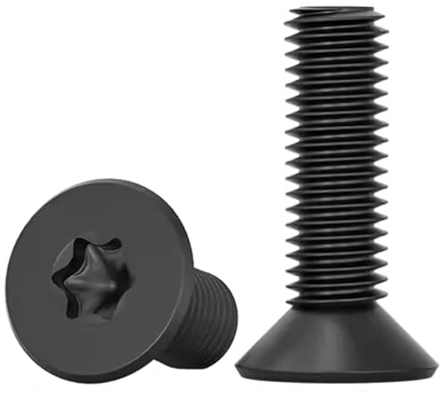 Drenky Senkkopf Schrauben Torx 10 Stück Senkkopfschrauben Edelstahl A2 V2A Maschinenschrauben Standard Quincunx M8 x 20mm Schraube mit Abgesenktem Kopf für Maschinenausrüstung und Wohnmöbel, Schwarz