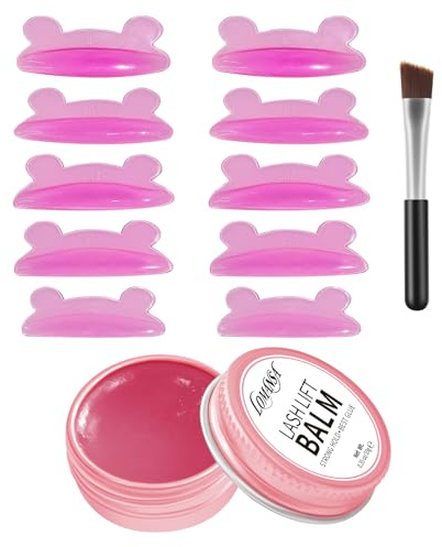Lomansa Almohadillas adhesivas para lifting de pestañas, adhesivo para lifting de pestañas, con fórmula nutritiva, fácil de quitar, reutilizables y autoadhesivas para el salón (rosa)