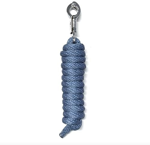 JA Horse JA4009 Führstrick Anbindestrick, Blau, Panikhaken | 2 m Anbindestrick mit Karabinerhaken order Panikhaken für Pferd Pony