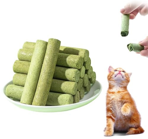 WeddHuis 10 Pcs Katzengras Snack 50g Katzengras Sticks Gefriergetrocknet Snacks für Katzen für die Zahnpflege und Haarknäuel Entfernen Katzenminze Cat Grass Stick
