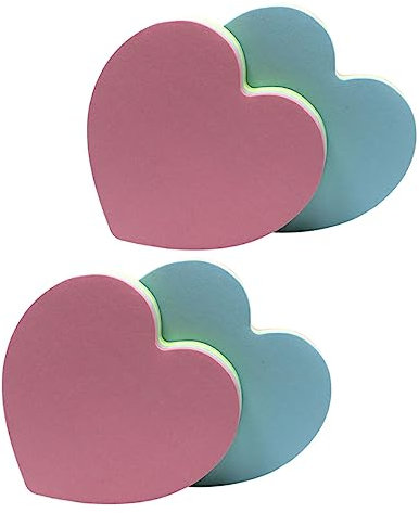 HOODANCOS Sticky Memo Pads Set Herz Design 4 Pack Büro Schreiben Aufkleber Tragbare Index Etiketten Einfache Großzügige