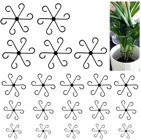 Mineup 20 Piezas Soporte para Arbustos De Jardín, Soportes para Plantas Trepadoras, Soportes para Tallos De Plantas Trepadoras Reutilizables para Hortensias, Plantas Verdes