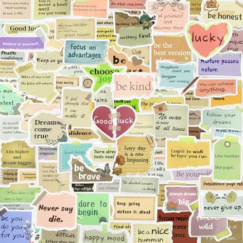 100 PCS Inspirational Stickers, Waterproof Motivational Stickers, Positives Scrapbook Stickers for Laptop, Phone, Water Bottles, Skateboard