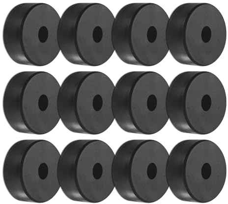 M METERXITY 12 Piezas Arandelas De Aislamiento De Goma, 2 OD 0.5 ID 0.8 Grueso Almohadillas Anti Vibración Mecánicas Arandelas Redondas De Goma Para Accesorios De Hogar Y Automóvil [Negro]