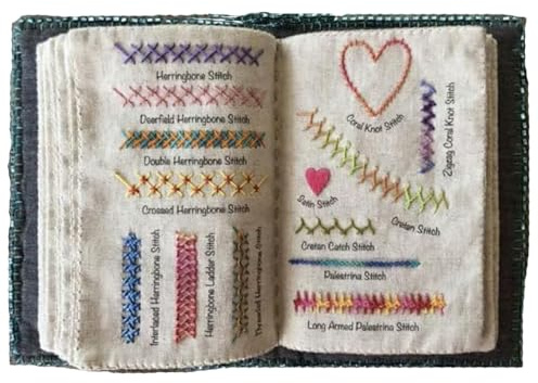 SUYUKU Stickbuch zum Selbermachen, Stickset für Anfänger, Handstickerei, Stichbuch, Blumenmuster, Stoffe, Nähbücher für Anfänger und Erwachsene (Farbe B)