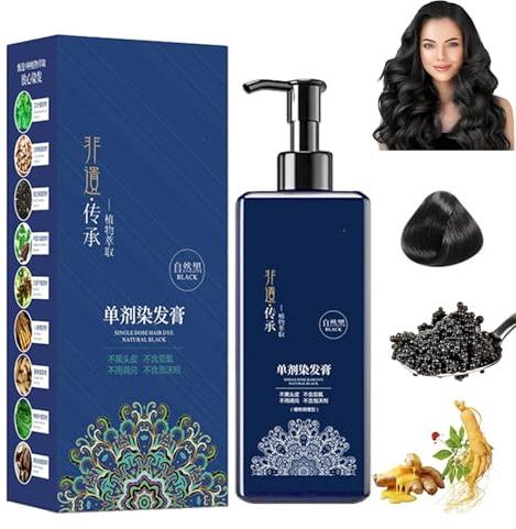 Haarfärbecreme auf pflanzlicher Basis – milde, lang anhaltende Formel, natürliches Pflanzenhaarfärbemittel, Haarfärbeshampoo, Haarfärbecreme mit Pflanzenextrakten, Haarfärbemittel deckt graues Haar(Da