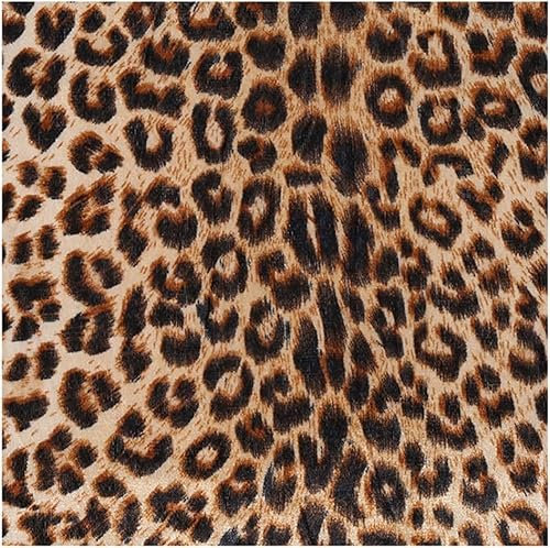 Yulakes Leopardenmuster Stoff Samt Patchwork Polsterstoff Wilder Dschungel Tiere Muster Dekostoff zum Quilten Satinstoff Nähenstoff Meterware für DIY Basteln Nähen Deko 100x150cm