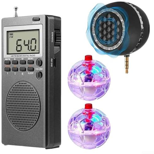 DAZZLEEX Récepteur radio AM FM portable, mini radio de poche compacte avec haut-parleur intégré, stockage de 58 stations, son clair de qualité pour baladeur, voyage en plein air