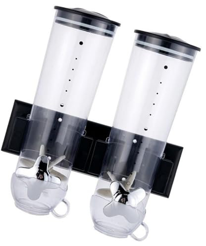 Sharplace Distributore per cereali e snack, contenitore da cucina a parete, Nero