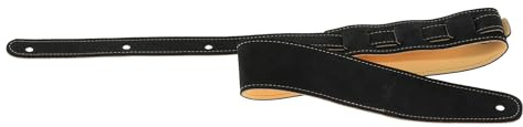 GEWA Gitarrengurt Serie Regular, Echtleder, Breite 70 mm, Länge 95-134 cm, satin black - mattschwarz, Handmade in Europe