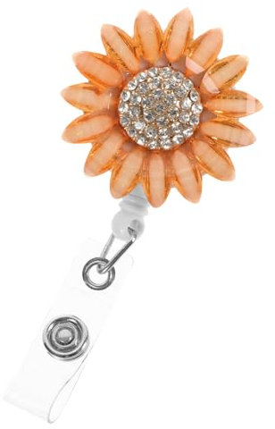 SHOWERORO Wasserfester Drehbarer Ausweishalter im Sonnenblumen Design Praktischer Badge Clip für Id Karten Schlüssel und Visitenkarten für Krankenschwestern Ärzte und Freiwillige