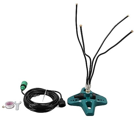 DIRBAK di Raffreddamento a Nebbia in Piedi per Esterni per spruzzatore per Acqua Regolabile Portatile con 4 ugelli in Ottone per Piscina Cortile per la Piscina Barbecue Animali