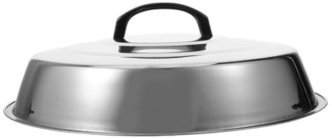 Hohopeti Couvercle Barbecue INOX Hauteur Rehaussée pour Grill Extérieur Cuisson Uniforme Steaks et Fromage Couvercle Ventilé Réglable pour Barbecue
