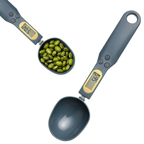VOSSOT báscula de cuchara medición precisa verde cuchara báscula medidora electrónica con pantalla LED electronic spoon scale 7 unidades de medida spoon scale con funciones de tara y peso fijo