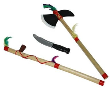LP Divertissements Lot de 3 - Set Indien, Tomahawk, Calumet & Couteau