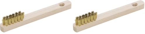GEDORE Brosse à bougies, Pour bougies, Fils en laiton de 15 mm, Avec manche en bois, Brosse métallique, Longueur 280 mm, 647 (Lot de 2)