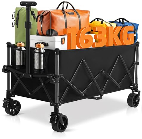 Favoyard XXL Faltwagen 220L & 163kg Tragkraft Klappbarer Bollerwagen