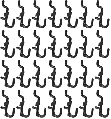 Hemobllo Lochwandhaken Ablage und 25mm Lochabstand Schwarze aus Kunststoff 100 Stück für 6mm Bohrloch Praktische Garagenaufhängungen für Werkzeuge in Küche und Selbstgemacht Projekten