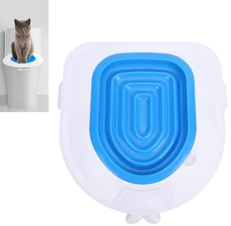 Kit de adiestramiento de inodoro para gatos, entrene a su gato para usar el inodoro, caja de plástico, estera de entrenamiento, limpieza de inodoro, suministro higiénico para