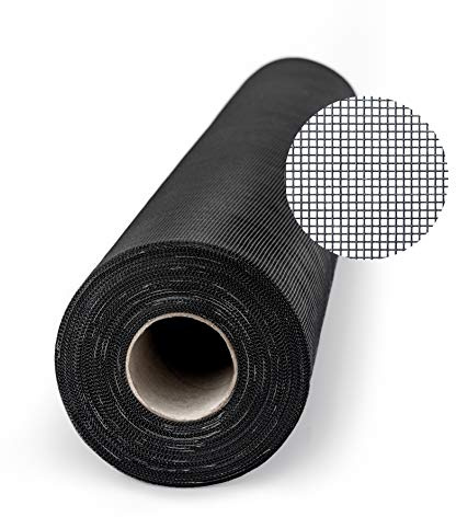TESO Insektenschutz Gaze - Fliegengitter - Schutz gegen Mücken - Durchsichtiges Fiberglasgewebe, UV-beständig, Meterware 80 cm schwarz, kostenfreier Versand