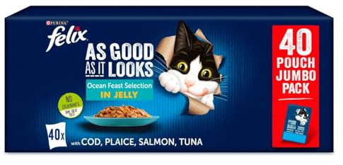 FELIX As Good As It Looks Cat Food Ocean Feasts 40 x 100g