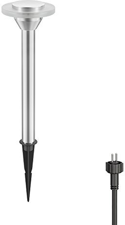 ledscom.de Luce LED per sentiero/bitta ALF con picchetto a terra per esterni, IP44, 34 cm, alluminio, bianco caldo