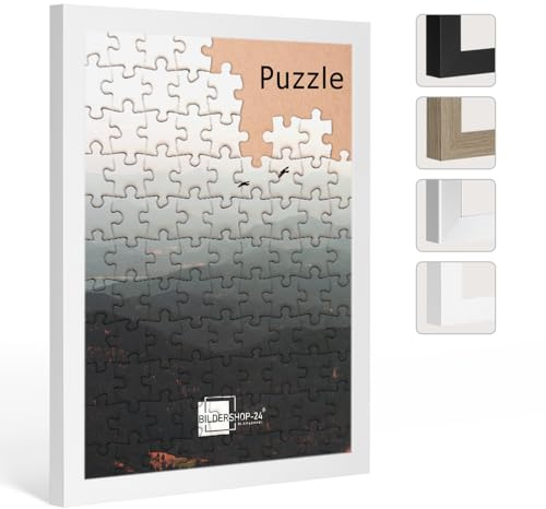 Bildershop-24 Puzzlerahmen RahmBig für Puzzle ca. 500-1000 Teile 50x70cm 70x50cm Weiß mit Acrylglas