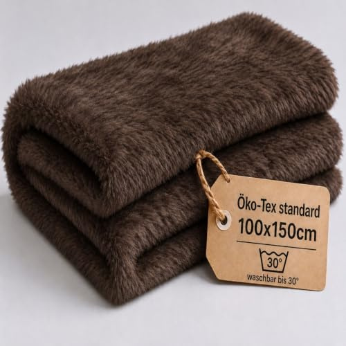 StoffBook dunkelbraun Fellstoff zum Basteln, Kunstfell Langhaar, Teddyfell, Plüschstoff, Fellimitat für Kinder, DIY, Nähprojekte, Bastel Fell, Faux Fur Fabric, Weicher Teddystoff Stoff, d104