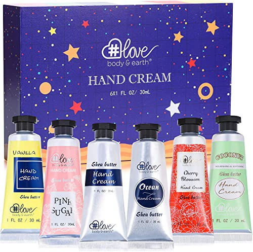 Hand Cream Gift Set - Moisturizing Hand Cream Set with Natural Glycerin and Vitamin E, Pack of 6 Hand Lotion, Gift Sets for Women, Birthday Gifts for Her Valentines Mothers Day Gifts Christmas