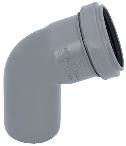 HT Rohr Bogen Grau Ø DN 50 mm 67 Grad | Abwasser Winkel Kunststoff Abflussrohr Kunststoffbogen PVC PP Doppelabzweig Verbindung Anschlussstück